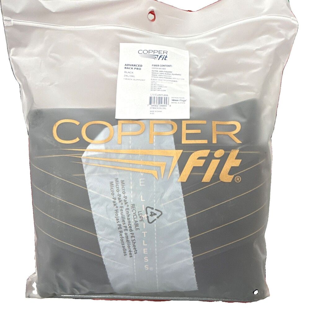 Copper Fit Advanced Back Pro Lumbar Support Belt Black 2XL/3XL